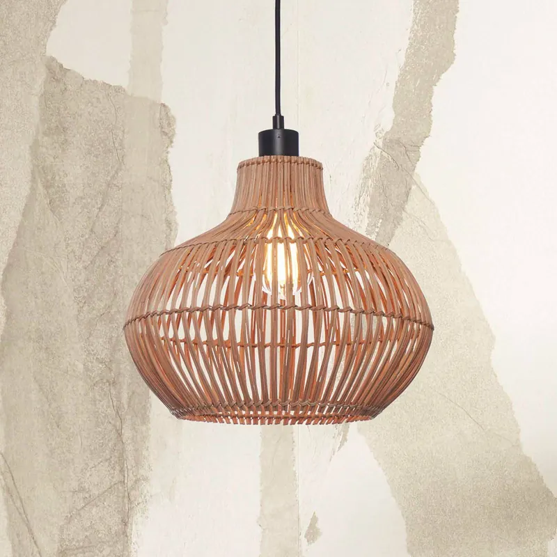 GOOD & MOJO żyrandol Kalahari, Ø 32 cm, naturalna, rattan, E27