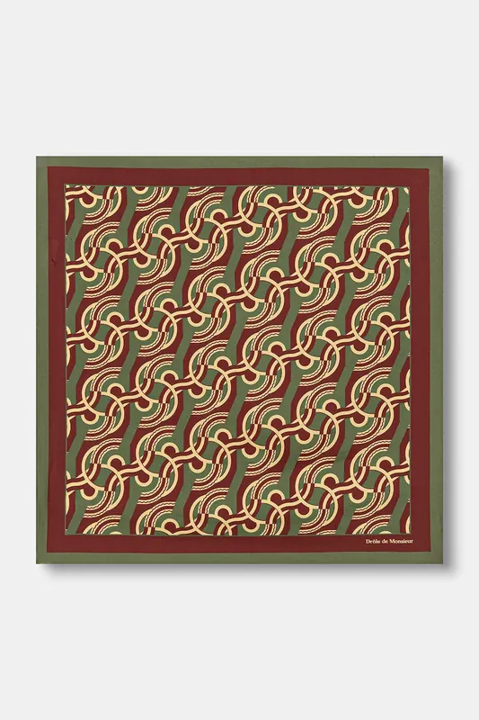 Drôle de Monsieur apaszka męska jedwabna Chain Link Monogram