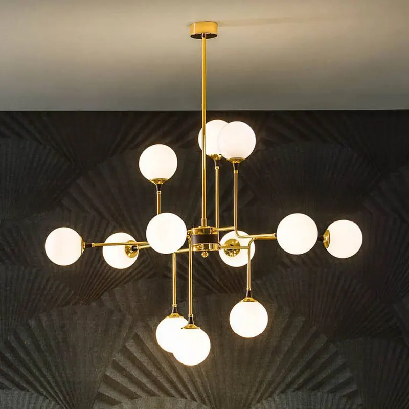 Żyrandol Stilnovo Galassia, złota, Ø 120 cm, 12-punktowa.
