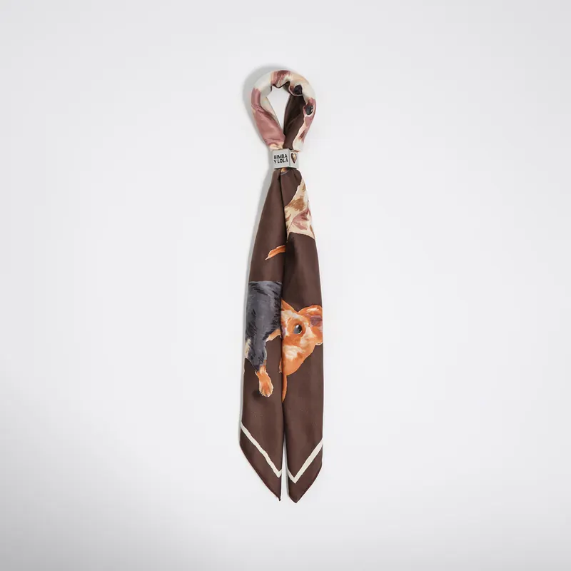Charms torebka chusta Chihuahua brązowy
