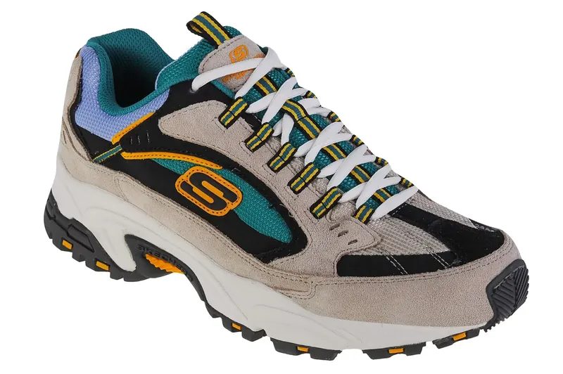Skechers Stamina-Cutback 51286-WMLT, Męskie, Białe, buty sneakers, skóra zamszowa, rozmiar: 46