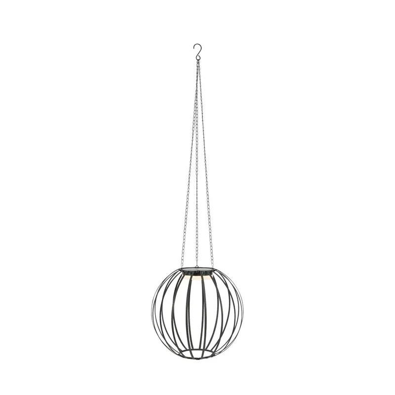 Lampa wisząca LED Kivo, Ø 37 cm, czarna, IP44, ściemniana.