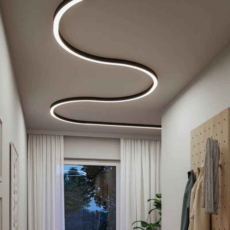 Listwa LED Paulmann Linion, czarna, łuk 90°, 3000 K