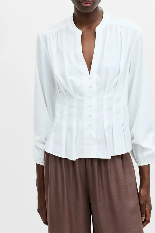 French Connection Crepe Pleat Top Summer White Maat: 16 | Blouses Outlet | Dames | Wit