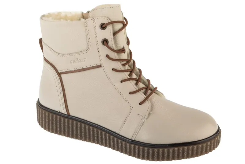 Rieker Booties Y4303-80, Damskie, Beżowe, trzewiki, skóra licowa, rozmiar: 42