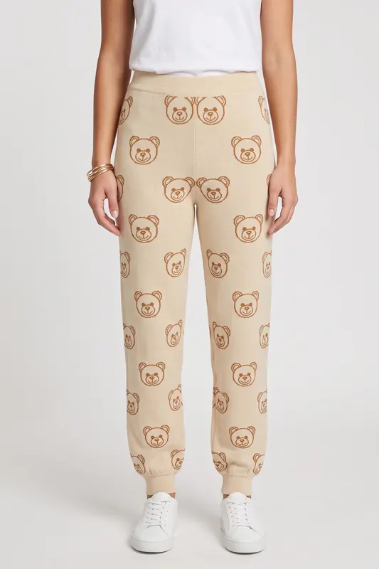 Moschino Knitted Trousers White Maat: 36 | Joggingbroeken Outlet | Dames | Beige