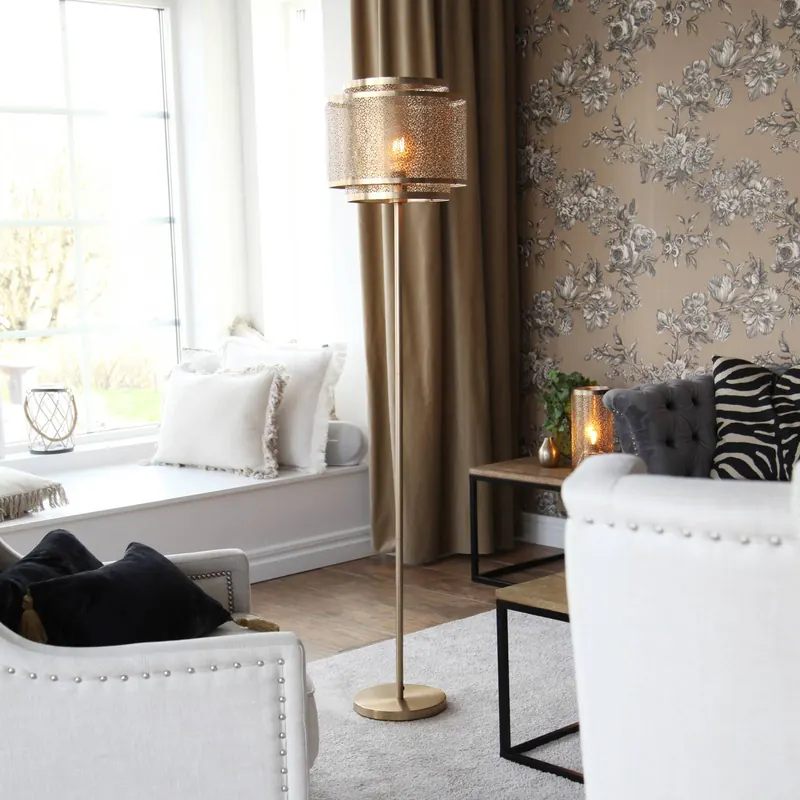 Lampa stojąca By Rydéns Hermine, mosiądz