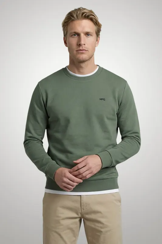 McGregor Mcg Logo Crew Light Olive Maat: XL | Sweaters Outlet | Heren | Groen