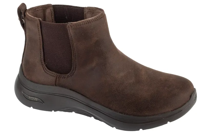 Skechers Go Walk Arch Fit 2.0 Boot - Classic Charm 144550-CHOC, Damskie, Brązowe, sztyblety, skóra syntetyczna, rozmiar: 36