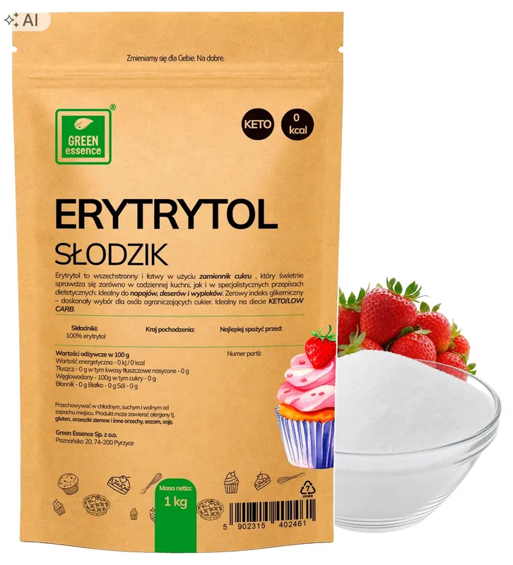 Erytrol 1kg erytrytol słodzik naturalny 0 kalorii zamiennik cukru