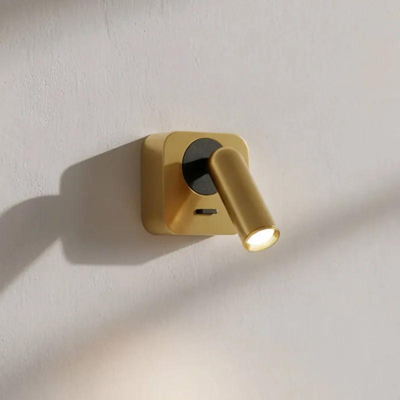 Ideal Lux Reflektor ścienny LED Bean, kolor mosiężny, szerokość 7 cm