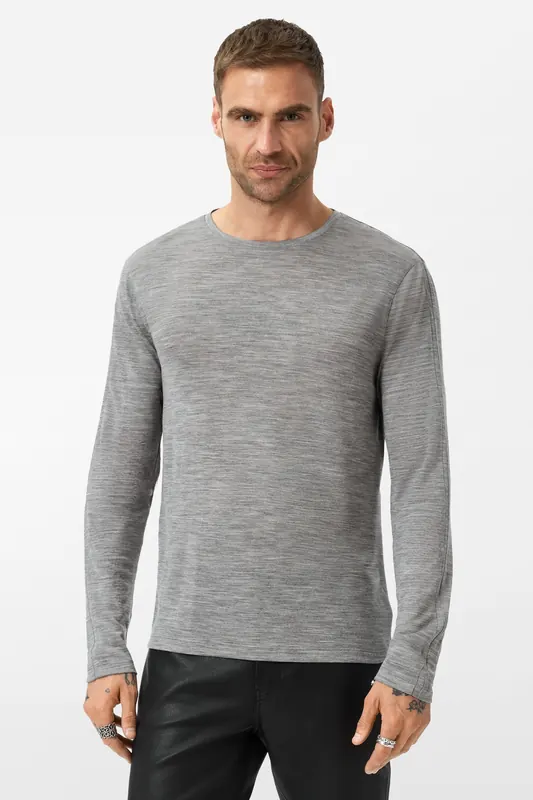 John Varvatos Clemente Crewneck Med Grey Maat: XL | Sweaters Outlet | Heren | Grijs