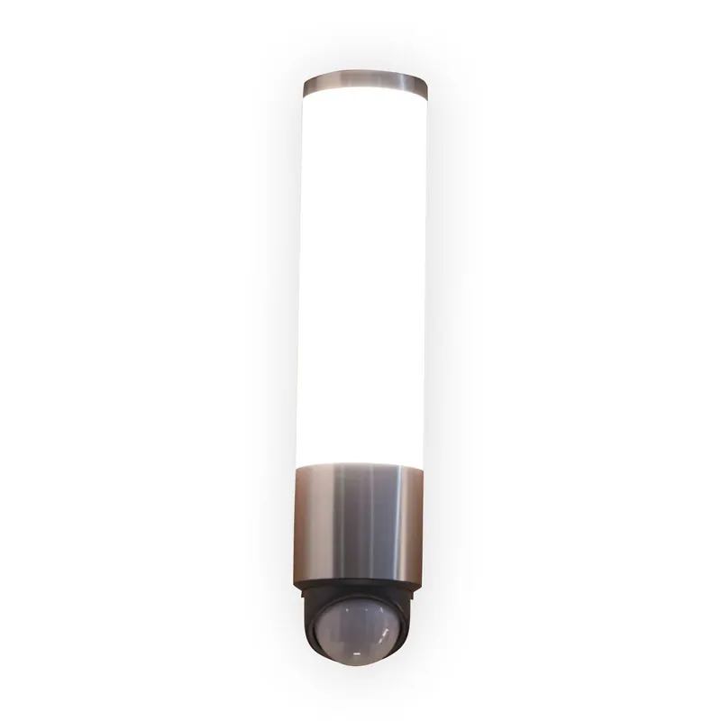 Kinkiet zewnętrzny LED z czujnikiem LEDA, stal nierdzewna, wysokość 35 cm, IP44