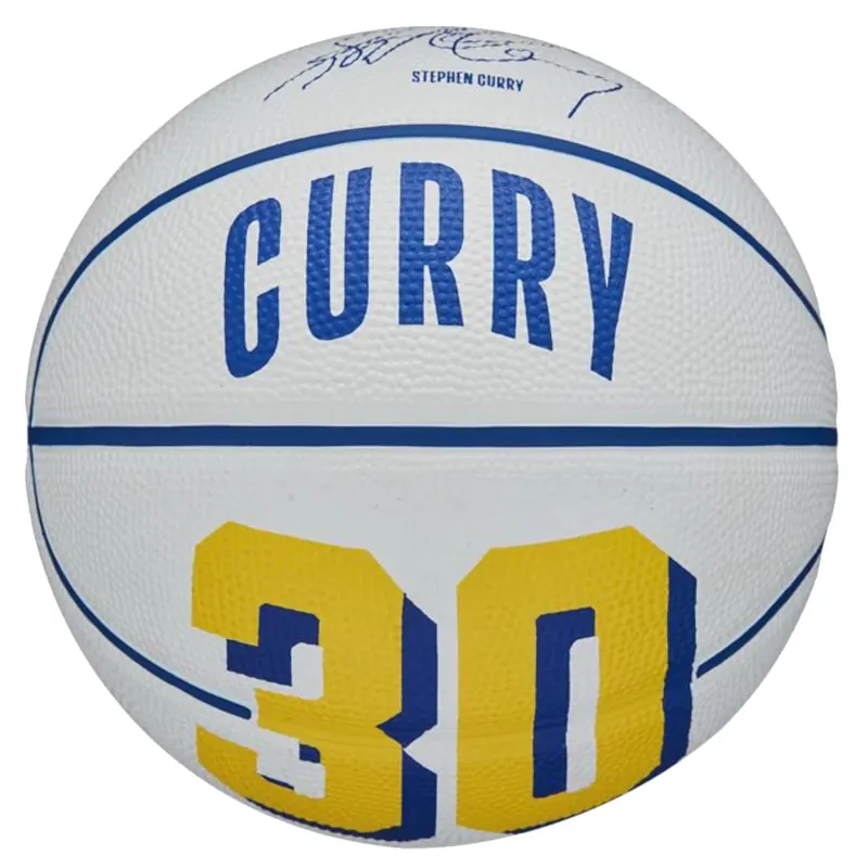 Wilson NBA Player Icon Stephen Curry Mini Ball WZ4007401XB, Unisex, Białe, piłki do koszykówki, Guma, rozmiar: 3