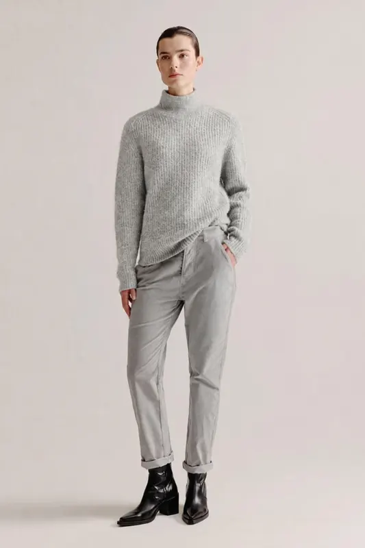 Josephine & Co Aurora Sweater Light Grey Melange Maat: S | Sweaters Outlet | Dames | Grijs
