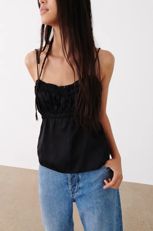 BA&SH Top Yael Noir Maat: L | Mouwloze Tops Outlet | Dames | Zwart