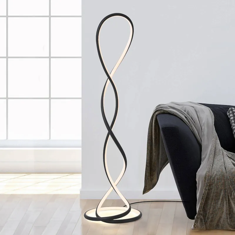 Lampa stojąca LED Paul Neuhaus Twist, czarna, wysokość 143 cm