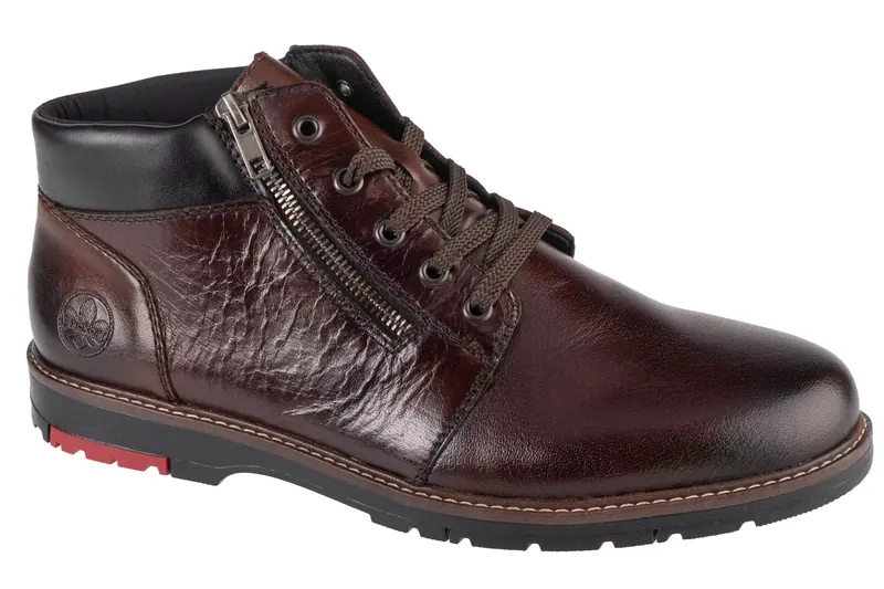 Rieker Booties 10502-25, Męskie, Brązowe, trzewiki, skóra licowa, rozmiar: 44