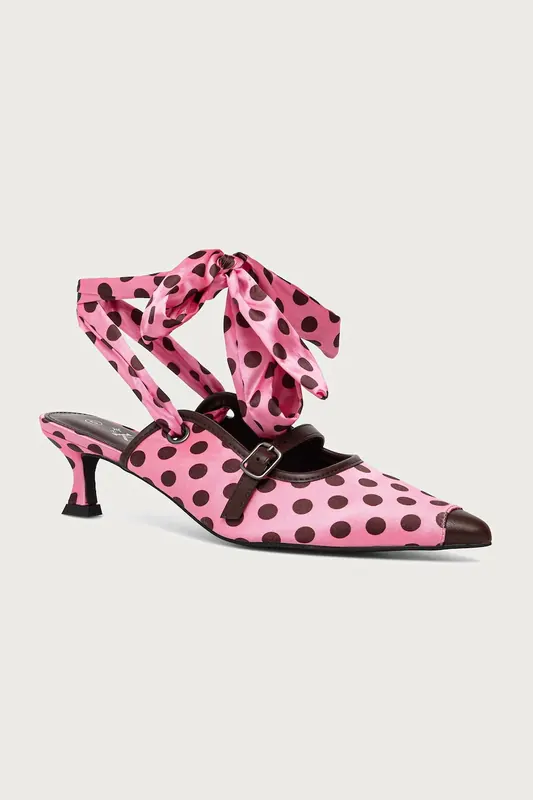 Koi Footwear szpilki z odkrytą piętą Polka Dot Kitten Heels