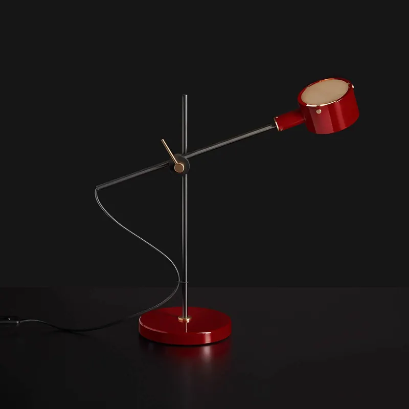 Oluce Go 252 lampa stołowa LED, szkarłatna