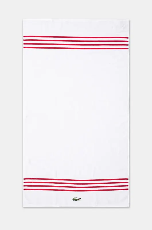 Lacoste średni ręcznik bawełniany L Courtline Rouge 70 x 140 cm