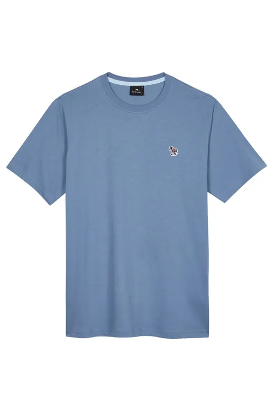 Paul Smith Mens Reg Fit Ss Tshirt Zebra Badge Greyish Blue Maat: 3XL | Basic T-Shirts Outlet | Heren | Blauw