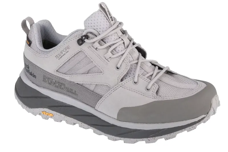 Jack Wolfskin Terraquest Texapore Low M 4056401-6301, Męskie, Szare, buty trekkingowe, skóra zamszowa, rozmiar: 44,5