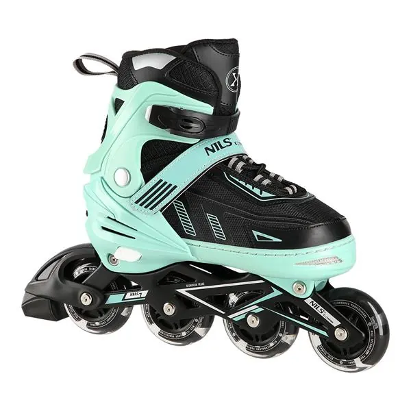 NILS EXTREME rolki regulowane z świecącymi kołami LED NA11230A zielone (39-42)