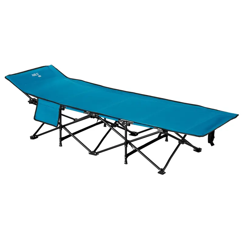 NILS CAMP łóżko turystyczne składane 188cm NC2701 niebieskie + pokrowiec (one size)