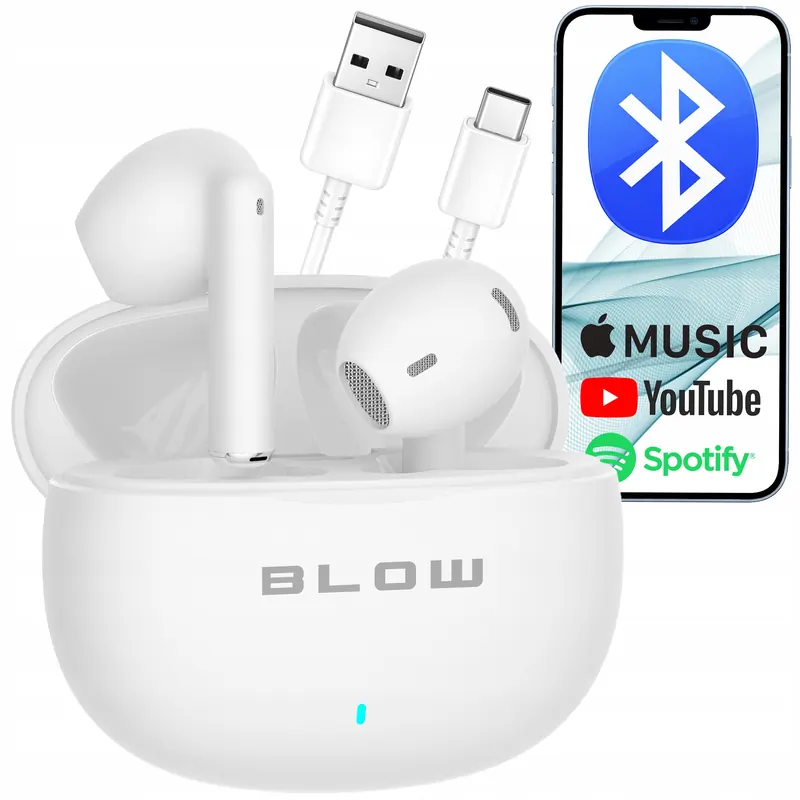 Sportowe Słuchawki Bezprzewodowe Anc Douszne Mikrofon Powerbank Bluetooth