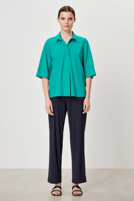 TRVL DRSS Arles Polo Top Caribbean Green Maat: M | Overhemden Outlet | Dames | Groen