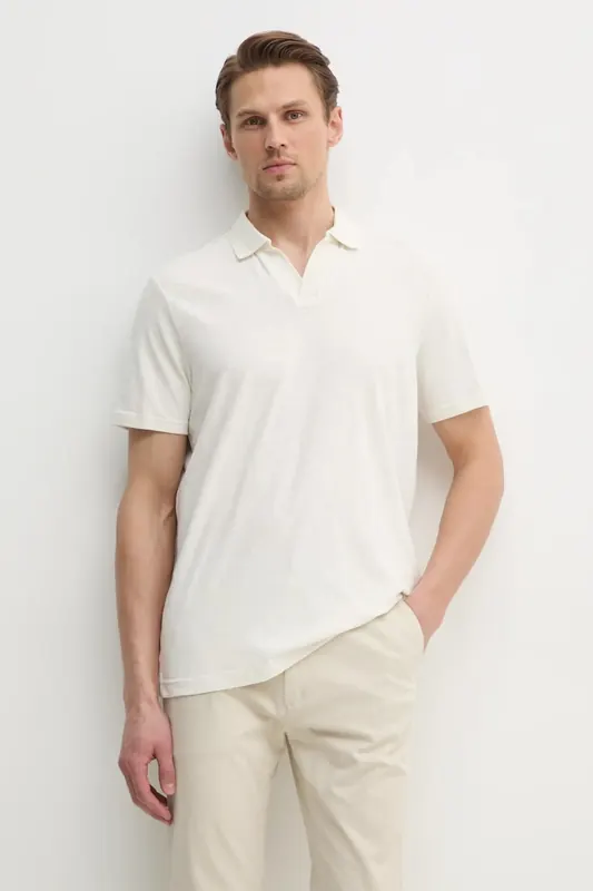 Calvin Klein polo z domieszką lnu