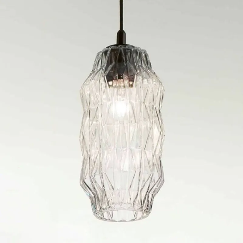 Lampa wisząca Origami wykonana ze szkła, przezroczysta