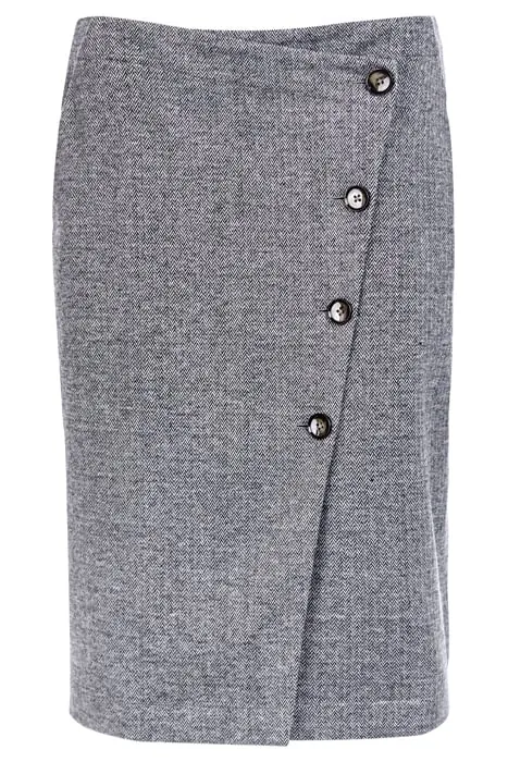 River Woods Kneeskirt Front Btn Closure Brown Maat: 38 | Midi Rokken Outlet | Dames | Grijs