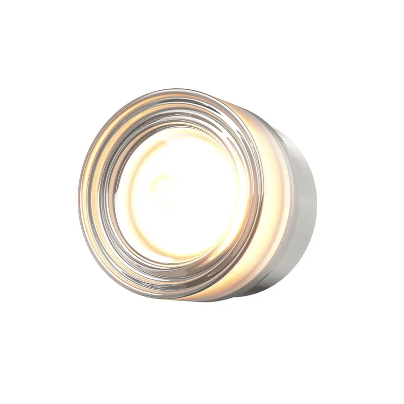 Kinkiet LED OLO, platynowy/przezroczysty gładki, Ø 13 cm, CCT