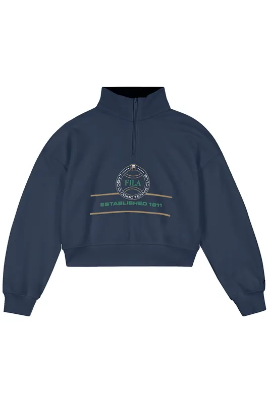 FILA Girls Francia Loose Graphic Half-zip Sweatshirt Black Iris Maat: 146/152 | Sportkleding Outlet | kids | Blauw