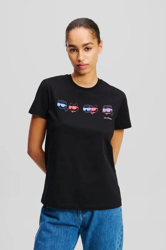 Karl Lagerfeld Ikon Colour Regular T-shirt Black Maat: S | Tops Outlet | Dames | Zwart