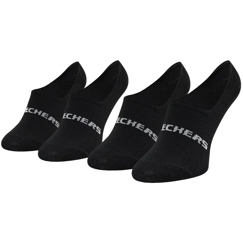 Skechers 2PPK Mesh Ventilation Footies Socks SK44008-9999, Unisex, Czarne, skarpetki, bawełna, rozmiar: 47-49