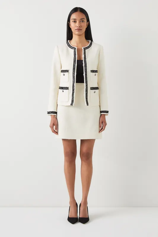 LK Bennett Charlie Jacket Cream Maat: 10 | Blazers Outlet | Dames | Wit