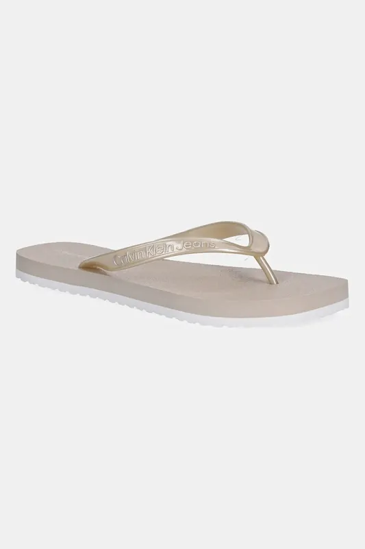Calvin Klein Jeans japonki THONG+ TPU METALLIC
