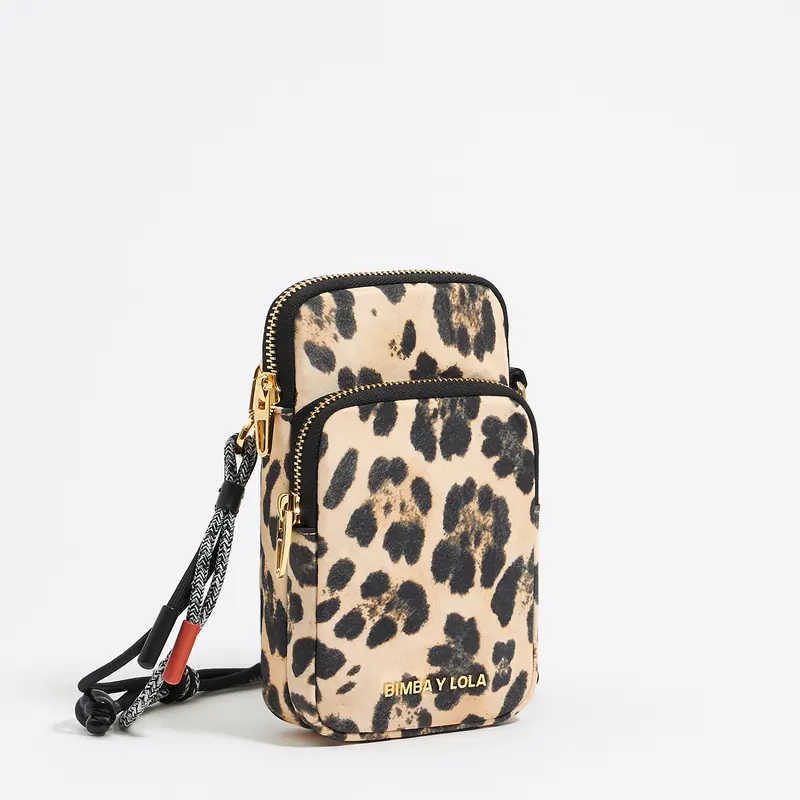 Etui na telefon nylon print Leopard naturalne