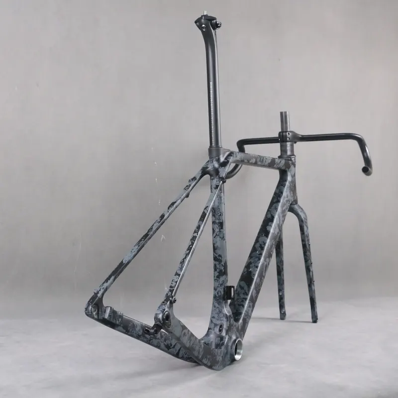 Rama roweru w całości z włókna węglowego, zestaw ramek rowerowych w kolorze falującym, rama Max Tire 50C, BB386 lub T47 BB, BB386
