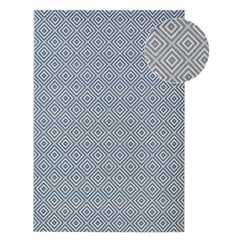Niebieski dywan odpowiedni na zewnątrz NORTHRUGS Karo, 140x200 cm