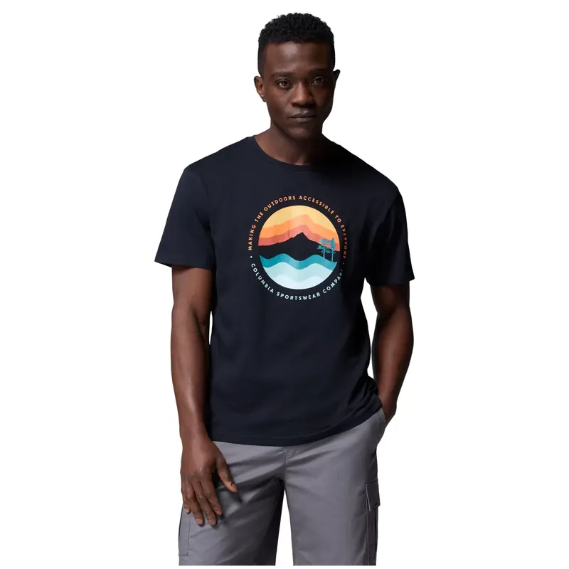 Columbia Path Lake II Graphic Tee 1934814024, Męskie, Czarne, t-shirty, bawełna, rozmiar: M