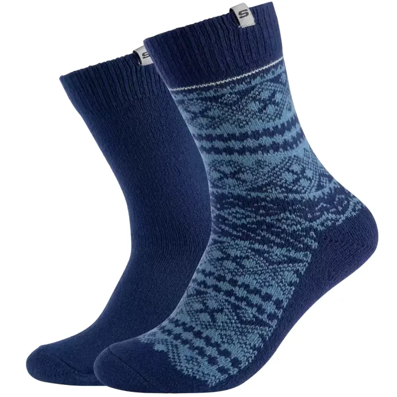 Skechers 2PPK Men Casual Fashion Jacquard Socks SK41049-5501, Męskie, Granatowe, skarpetki, poliester, rozmiar: 39-42