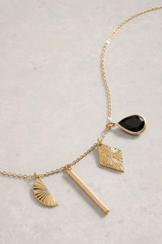 White Stuff Multi Cluster Necklace Gold Tone Metallic Maat: OS | Kettingen Outlet | Dames | Zwart