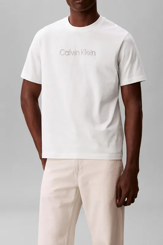 Calvin Klein 30s Eu Graphic Tee Bright White Maat: M | Basic T-Shirts Outlet | Heren | Wit