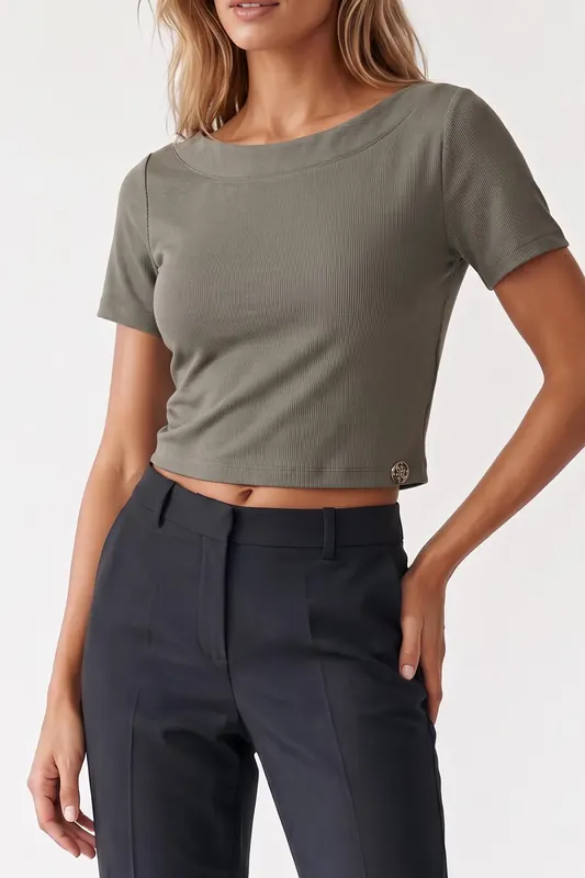 GUESS Ls Prisca Jewel Top Volcano Grey Maat: M | Tops Outlet | Dames | Grijs
