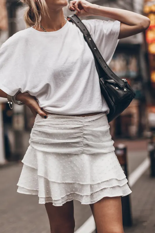 Mikuta The White Ruffle Skort Maat: XL | Mini Rokken Outlet | Dames | Wit