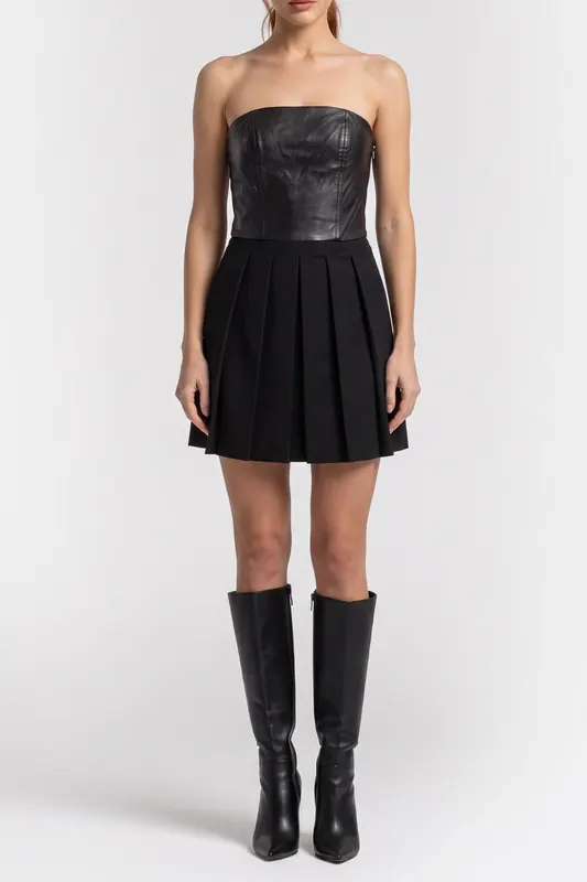 The Kooples Bustier Robe Detail Cur Black Maat: 36 | Mini Jurken Outlet | Dames | Zwart